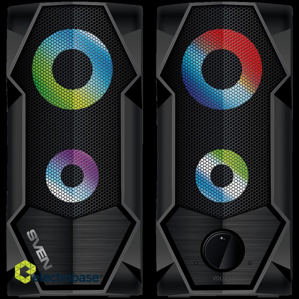 2.0 speakers SVEN 410, black, USB, power output 2x3W (RMS), light, producing sound in a range of 80 to 20,000 Hz