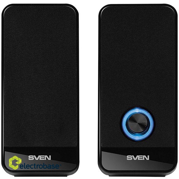 SVEN 320 USB-powered (2x3W); Front power button and the volume control; Power LED paveikslėlis 1