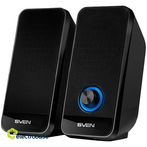 SVEN 320 USB-powered (2x3W); Front power button and the volume control; Power LED paveikslėlis 2