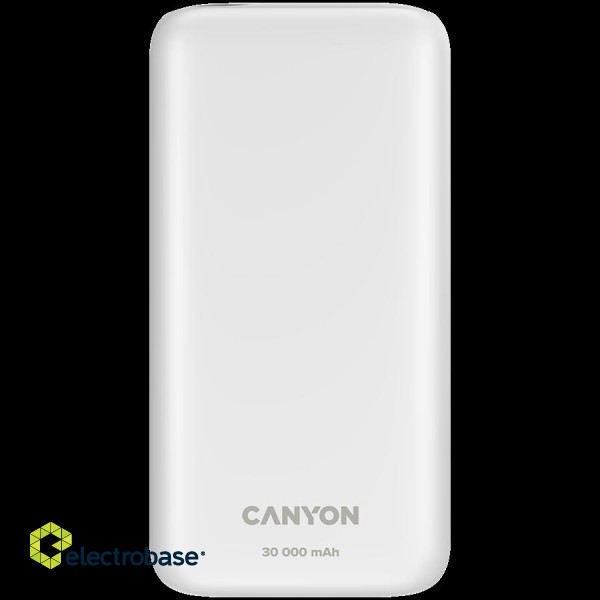 CANYON power bank PB-301 LED 30000 mAh PD 20W QC 3.0 White image 1