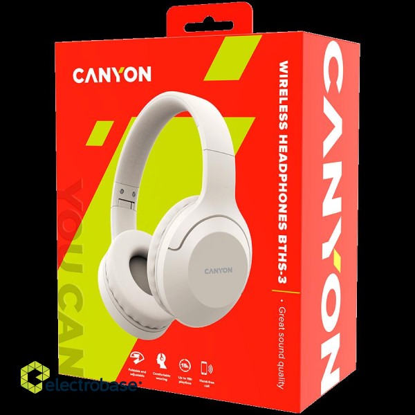 CANYON headset BTHS-3 Beige paveikslėlis 5