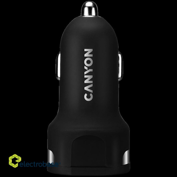 CANYON car charger C-04 2.4A/2USB-A Black paveikslėlis 1