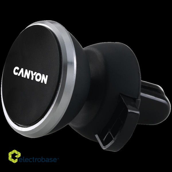 Canyon Car Holder for Smartphones,magnetic suction function ,with 2 plates(rectangle/circle), black ,40*35*50mm 0.033kg image 2
