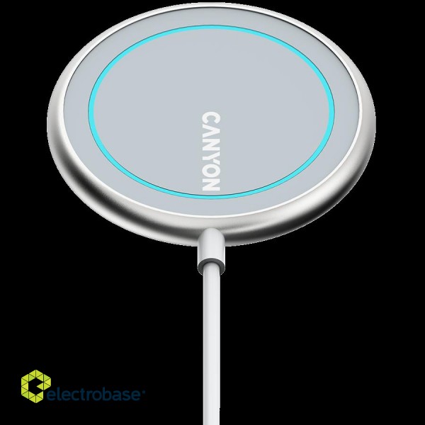 CANYON wireless charger WS-100 15W Magnetic Silver image 1