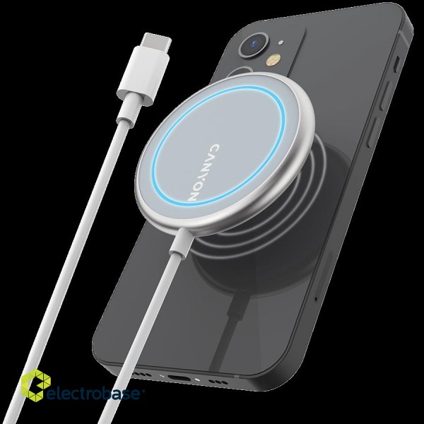 CANYON wireless charger WS-100 15W Magnetic Silver image 4