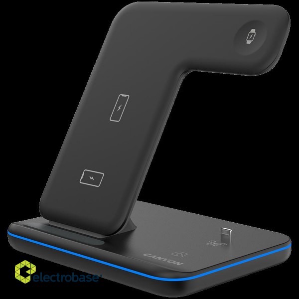 CANYON wireless charger WS-302 15W 3in1 Black image 2