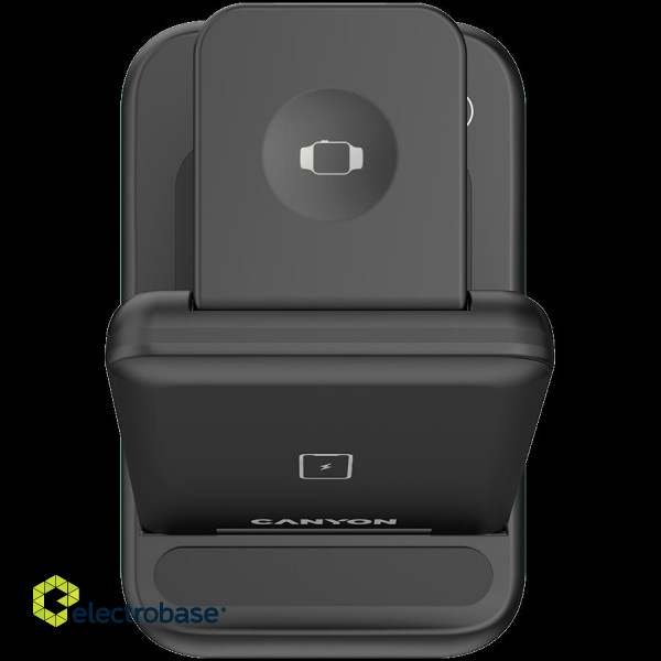 CANYON wireless charger WS-304 15W 2in1 Black image 3