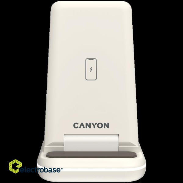 CANYON wireless charger WS-304 15W 2in1 Cosmic Latte image 3