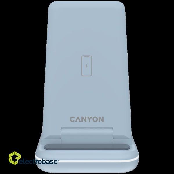 CANYON wireless charger WS-304 15W 2in1 Blue image 3