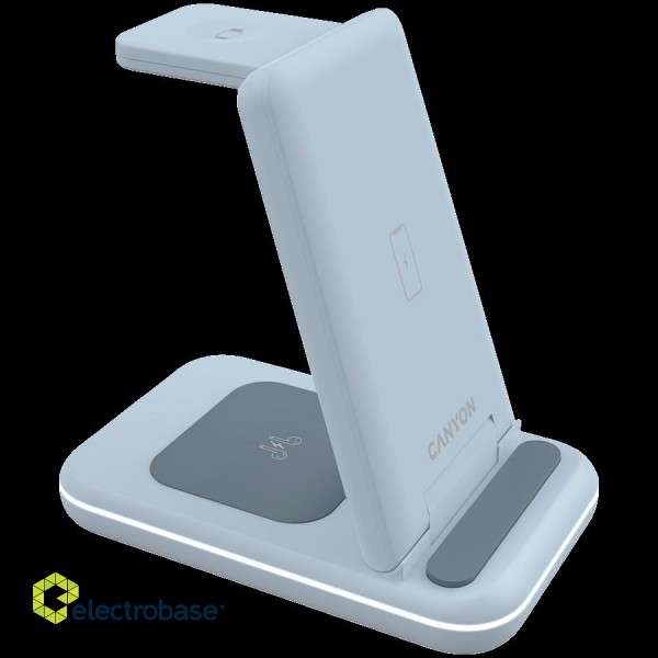 CANYON wireless charger WS-304 15W 2in1 Blue image 4