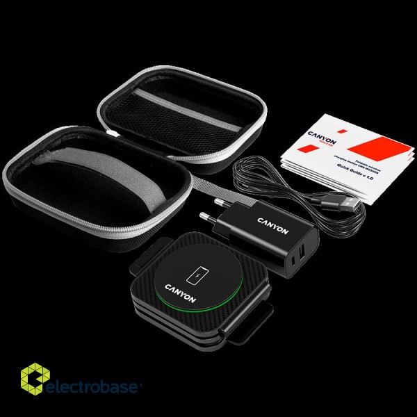 CANYON wireless charger WS-305 15W 3in1 Foldable Black image 8