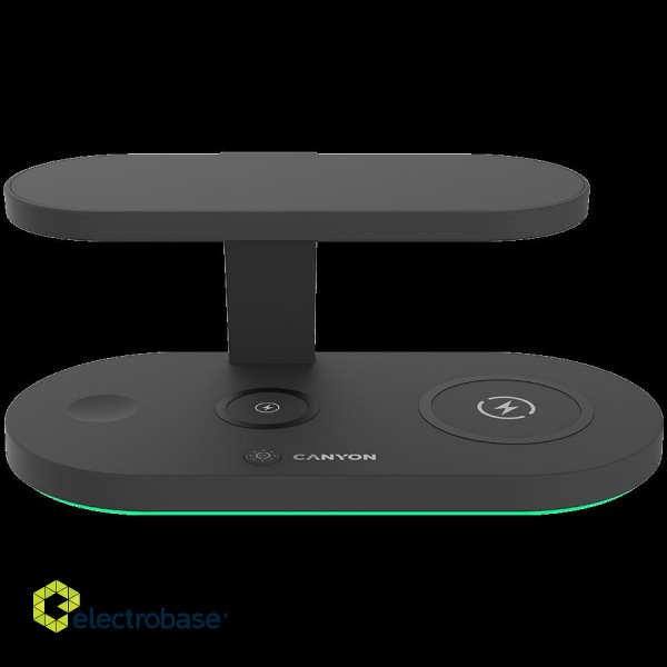 CANYON wireless charger WS-501 15W 5in1 UV Black image 1