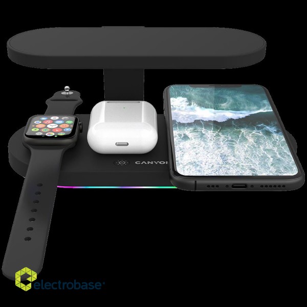 CANYON wireless charger WS-501 15W 5in1 UV Black image 5