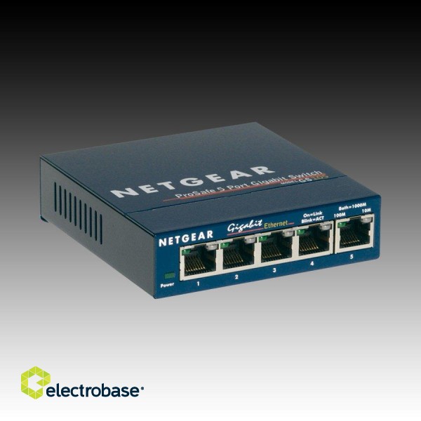 Netgear ProSafe Gigabit Ethernet Switch,  5 x 10/100/1000 RJ45 ports, Desktop image 3