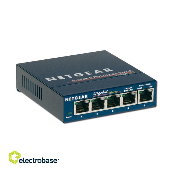 Netgear ProSafe Gigabit Ethernet Switch,  5 x 10/100/1000 RJ45 ports, Desktop image 4