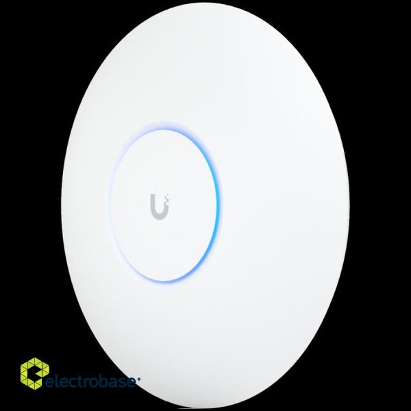UBIQUITI U6 Pro; WiFi 6; 6 spatial streams; 140 m² (1,500 ft²) coverage; 350+ connected devices; Powered using PoE; GbE uplink.