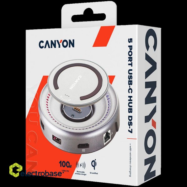 CANYON hub DS-7 7in1 USB-C Wireless Space Grey image 3
