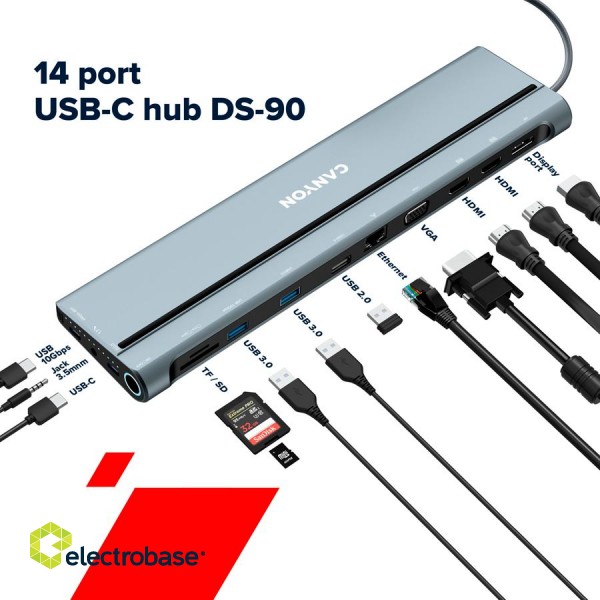 CANYON hub DS-90 14in1 USB-C Space Grey image 7