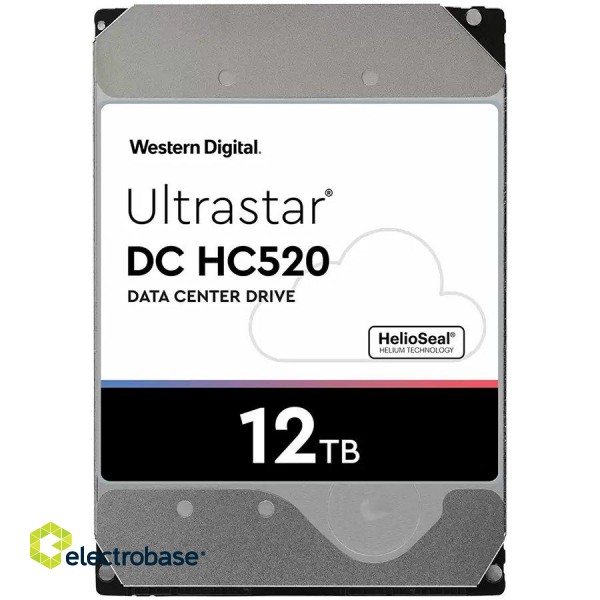 Western Digital Ultrastar DC HDD Server HE12 (3.5’’, 12TB, 256MB, 7200 RPM, SATA 6Gb/s, 512E SE) SKU: 0F30146