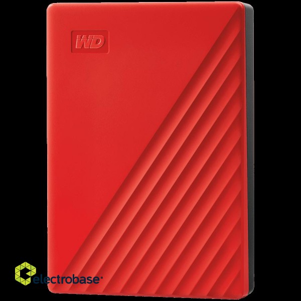HDD External WD My Passport (4TB, USB 3.2) Red фото 1
