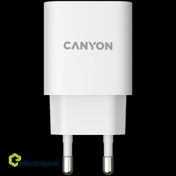 CANYON charger H-20-04 PD 20W QC 3.0 18W USB-A USB-C White фото 1