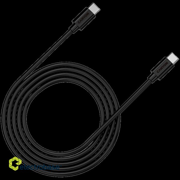CANYON C-9, 100W, 20V/ 5A, typeC to Type C, 1.2M with Emark, Power wire :20AWG*4C,Signal wires :28AWG*4C,OD4.3mm +/- 0.2mm, PVC ,black image 1