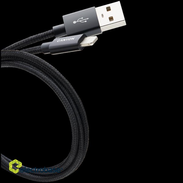 CANYON cable CFI-3 Lightning 5W 1m  Black paveikslėlis 4