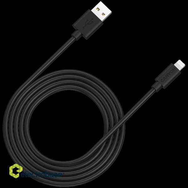 CANYON cable MFI-12 USB-A to Lightning 2m Black image 1