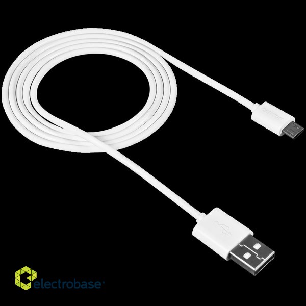 CANYON Micro USB cable, 1M, White фото 1