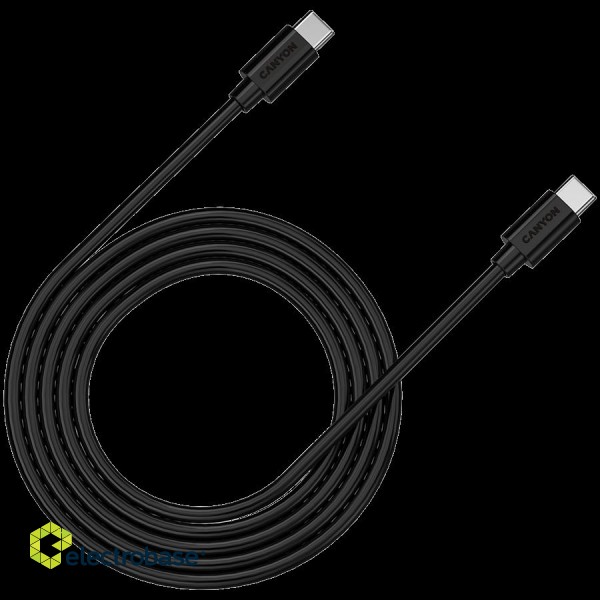 CANYON UC-12, cable 100W, 20V/ 5A, typeC to Type C, 2M with Emark, Power wire :20AWG*4C,Signal wires :28AWG*4C,OD4.5mm, PVC ,black image 1