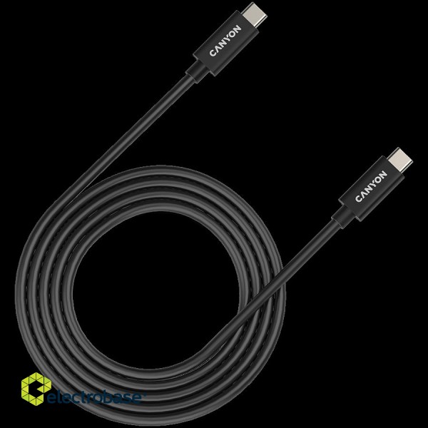 CANYON cable UC-42 USB-C to USB-C 240W 20Gbps 4k 2m Black paveikslėlis 1
