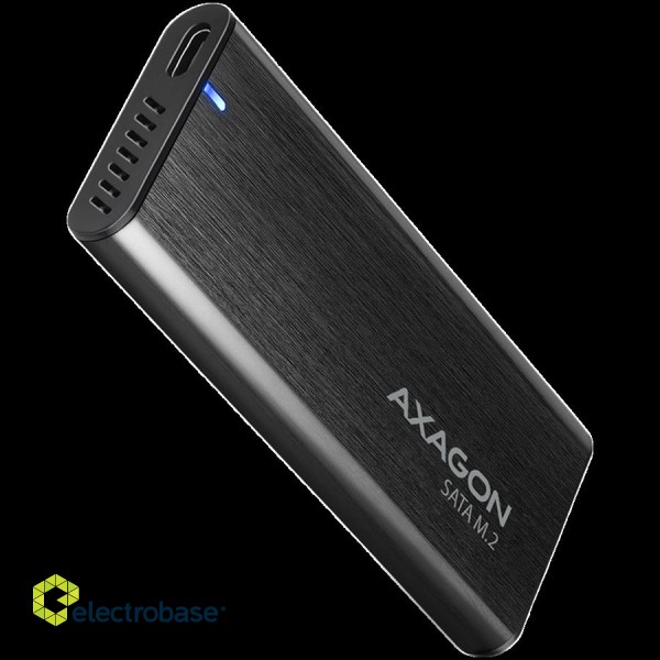 AXAGON EEM2-SBC, M.2 SATA screwless RAW box, black, SuperSpeed USB-C 10 Gbps paveikslėlis 1