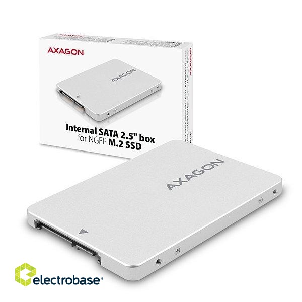 AXAGON RSS-M2SD SATA - M.2 SSD SATA, up to 80mm SSD, ALU body фото 2