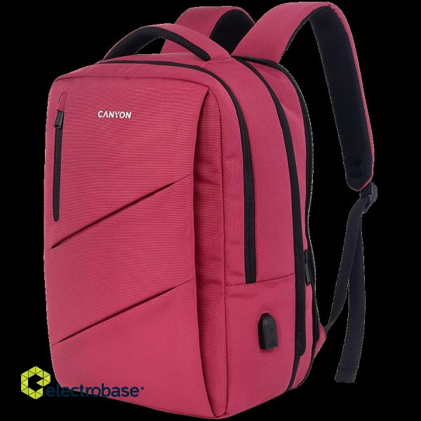 CANYON backpack BPE-5 Urban USB 15.6'' Red image 2