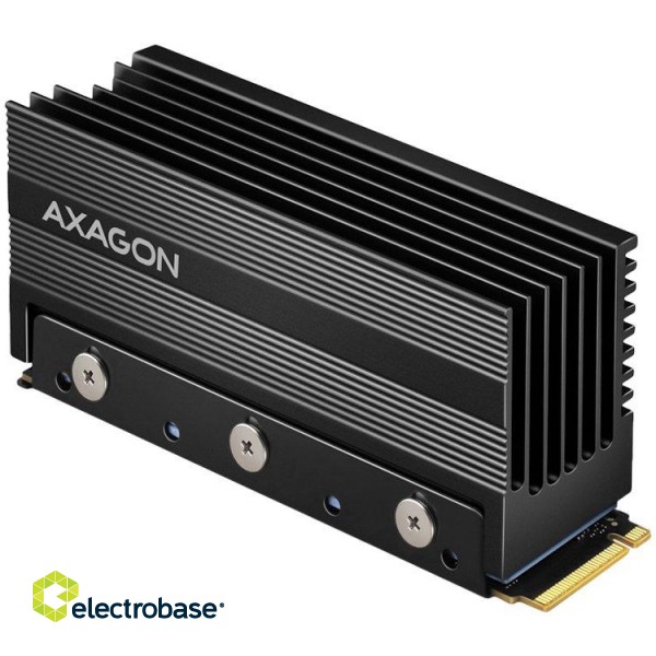 Axagon Passive aluminum heatsink for single-sided and double-sided M.2 SSD disks, size 2280, height 36 mm.