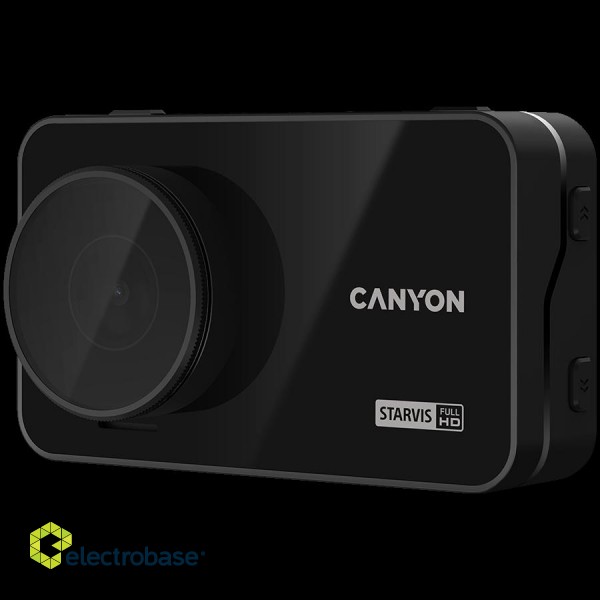 Canyon DVR10GPS, 3.0'' IPS (640x360), FHD 1920x1080@60fps, NTK96675, 2 MP CMOS Sony Starvis IMX307 image sensor, 2 MP camera, 136° Viewing Angle, Wi-Fi, GPS, Video camera database, USB Type-C, Supercapacitor, Night Vision, Motion Detect image 2