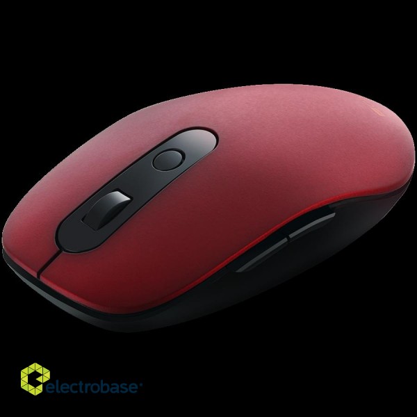 Canyon 2 in 1 Wireless optical mouse with 6 buttons, DPI 800/1000/1200/1500, 2 mode(BT/ 2.4GHz), Battery AA*1pcs, Red, silent switch for right/left keys, 65.4*112.25*32.3mm, 0.092kg фото 2