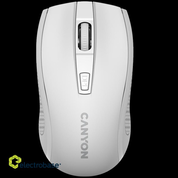 CANYON MW-7, 2.4Ghz wireless mouse, 6 buttons, DPI 800/1200/1600, with 1 AA battery ,size 110*60*37mm,58g,white image 1