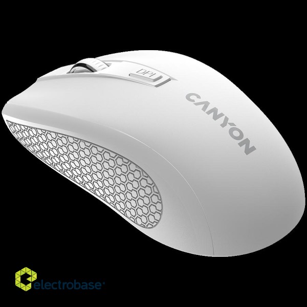 CANYON MW-7, 2.4Ghz wireless mouse, 6 buttons, DPI 800/1200/1600, with 1 AA battery ,size 110*60*37mm,58g,white image 5
