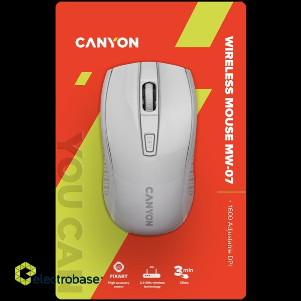 CANYON mouse MW-7 Wireless White фото 6