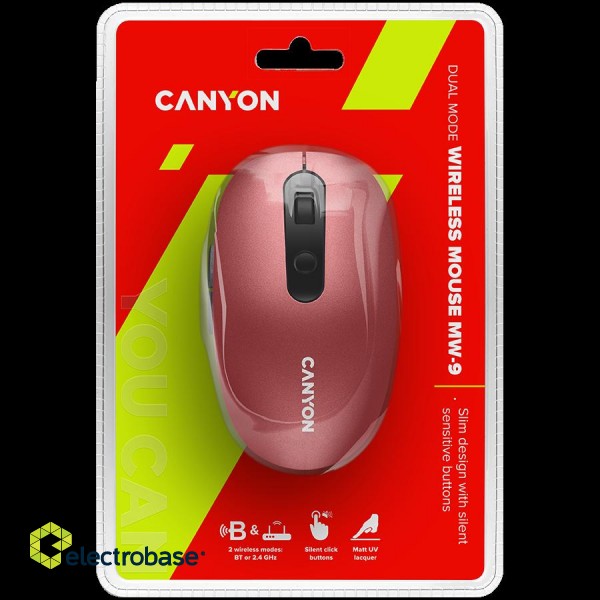 CANYON mouse MW-9 Dual-mode Wireless Red image 5