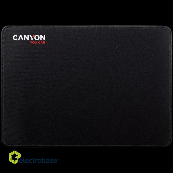 CANYON MP-4, Mouse pad,350X250X3MM,Multipandex,fully black with our logo (non gaming),blister cardboard фото 1