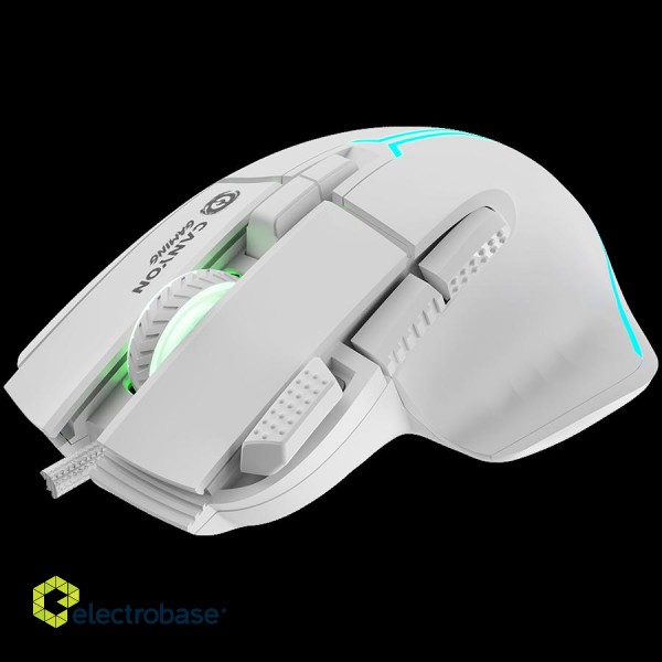 CANYON mouse Fortnax GM-636 RGB 9buttons Wired White paveikslėlis 3