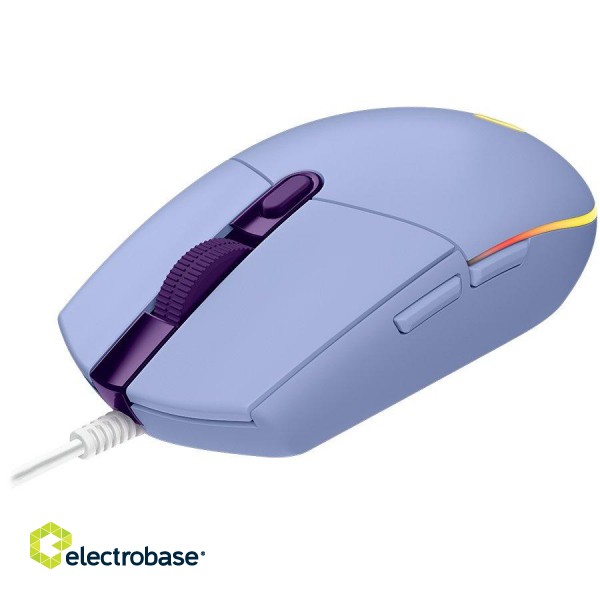 LOGITECH G203 LIGHTSYNC Corded Gaming Mouse - LILAC - USB фото 2