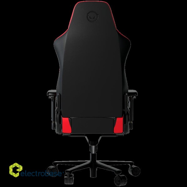 LORGAR Base 311, Gaming chair, PU eco-leather, 1.8 mm metal frame, multiblock mechanism, 4D armrests, 5 Star aluminium base, Class-4 gas lift, 75mm PU casters, Black + red image 4