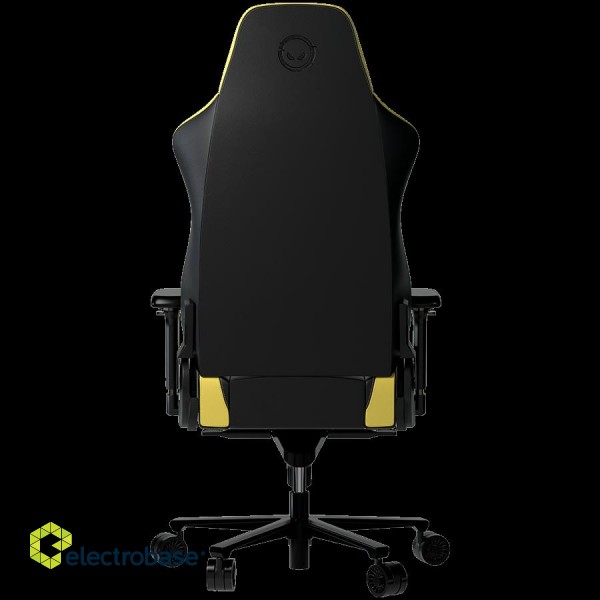 LORGAR Base 311, Gaming chair, PU eco-leather, 1.8 mm metal frame, multiblock mechanism, 4D armrests, 5 Star aluminium base, Class-4 gas lift, 75mm PU casters, Black + yellow paveikslėlis 4