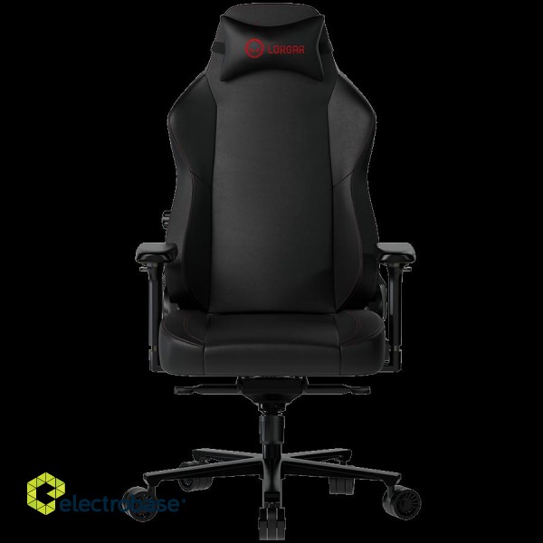 LORGAR Embrace 533, Gaming chair, PU eco-leather, 1.8 mm metal frame, multiblock mechanism, 4D armrests, 5 Star aluminium base, Class-4 gas lift, 75mm PU casters, Black image 1