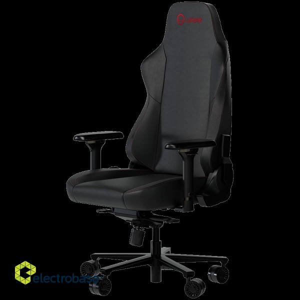 LORGAR Embrace 533, Gaming chair, PU eco-leather, 1.8 mm metal frame, multiblock mechanism, 4D armrests, 5 Star aluminium base, Class-4 gas lift, 75mm PU casters, Black image 2