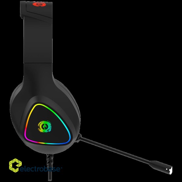 CANYON Shadder GH-6, RGB gaming headset with Microphone, Microphone frequency response: 20HZ~20KHZ, ABS+ PU leather, USB*1*3.5MM jack plug, 2.0M PVC cable, weight: 300g, Black image 6