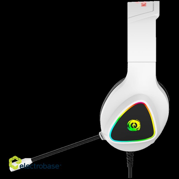 CANYON Shadder GH-6, RGB gaming headset with Microphone, Microphone frequency response: 20HZ~20KHZ, ABS+ PU leather, USB*1*3.5MM jack plug, 2.0M PVC cable, weight: 300g, White image 5
